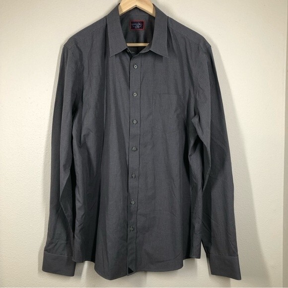 Untuckit 100% Cotton Long Sleeve Button Up Shirt Large Tall Slim Wrinkle Free - Picture 1 of 8